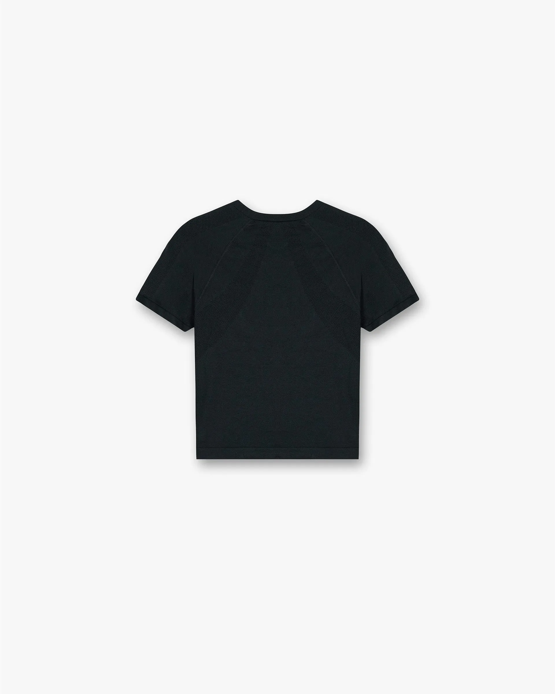 247 Ease Seamless Perforated T-Shirt - Black Breezy Design