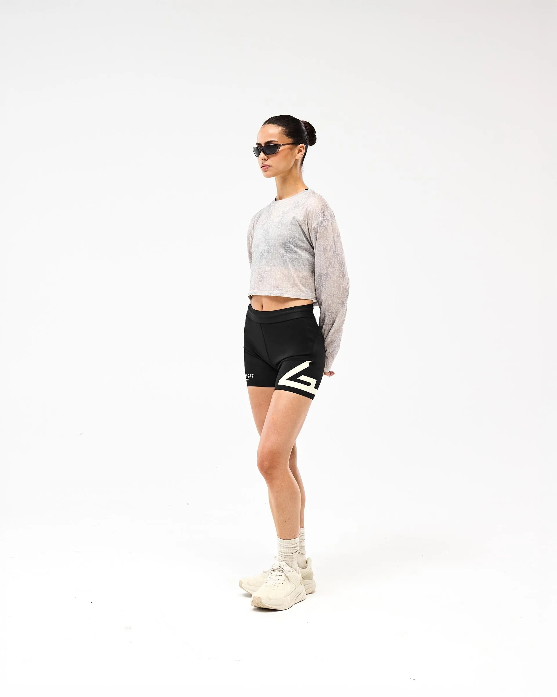 Calm Tone Light Pants 247 Glitch Cropped Training T-Shirt - Grey