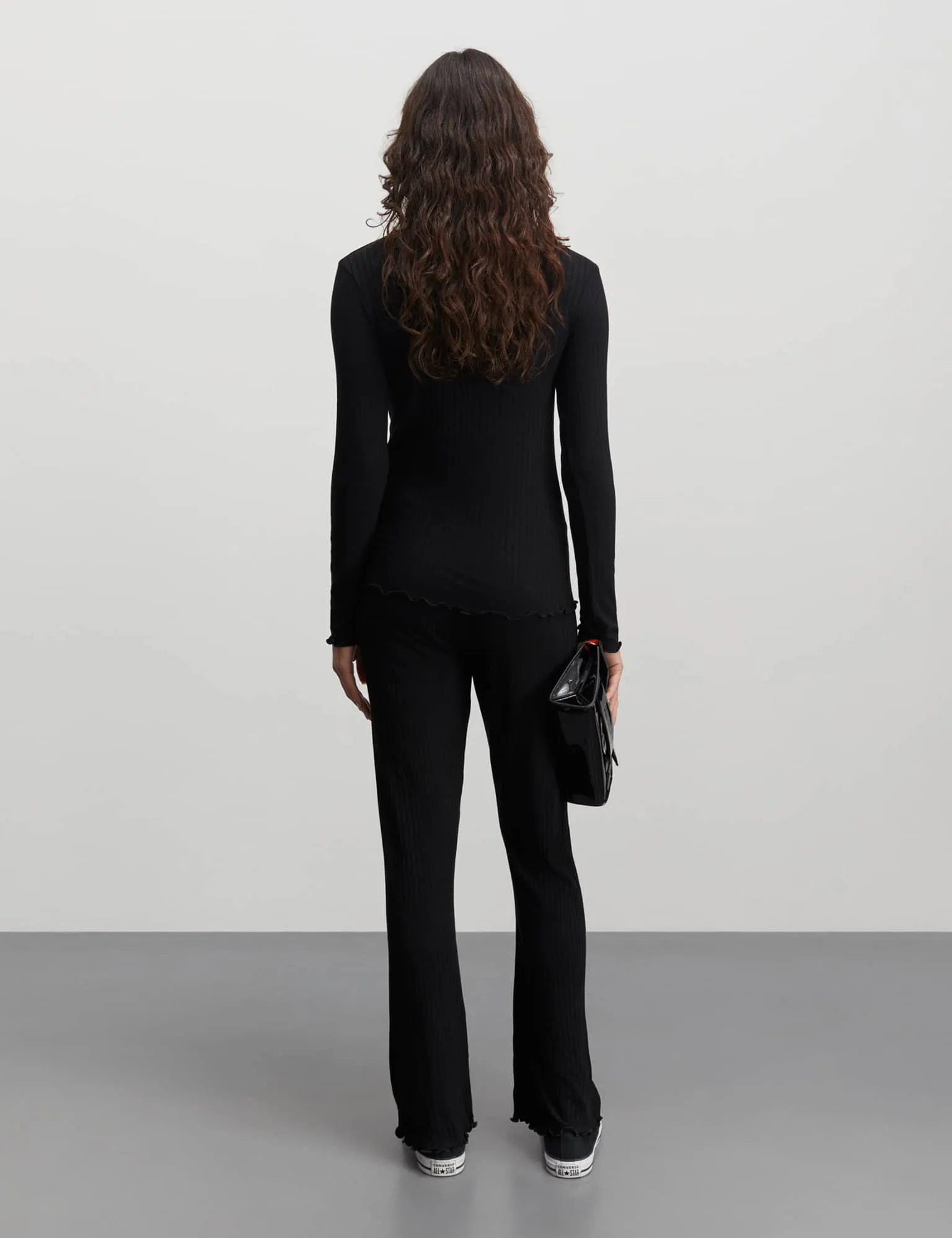 Cozy Style Non Tapered Leg 5x5 Solid Lonnie Pants FAV, Black