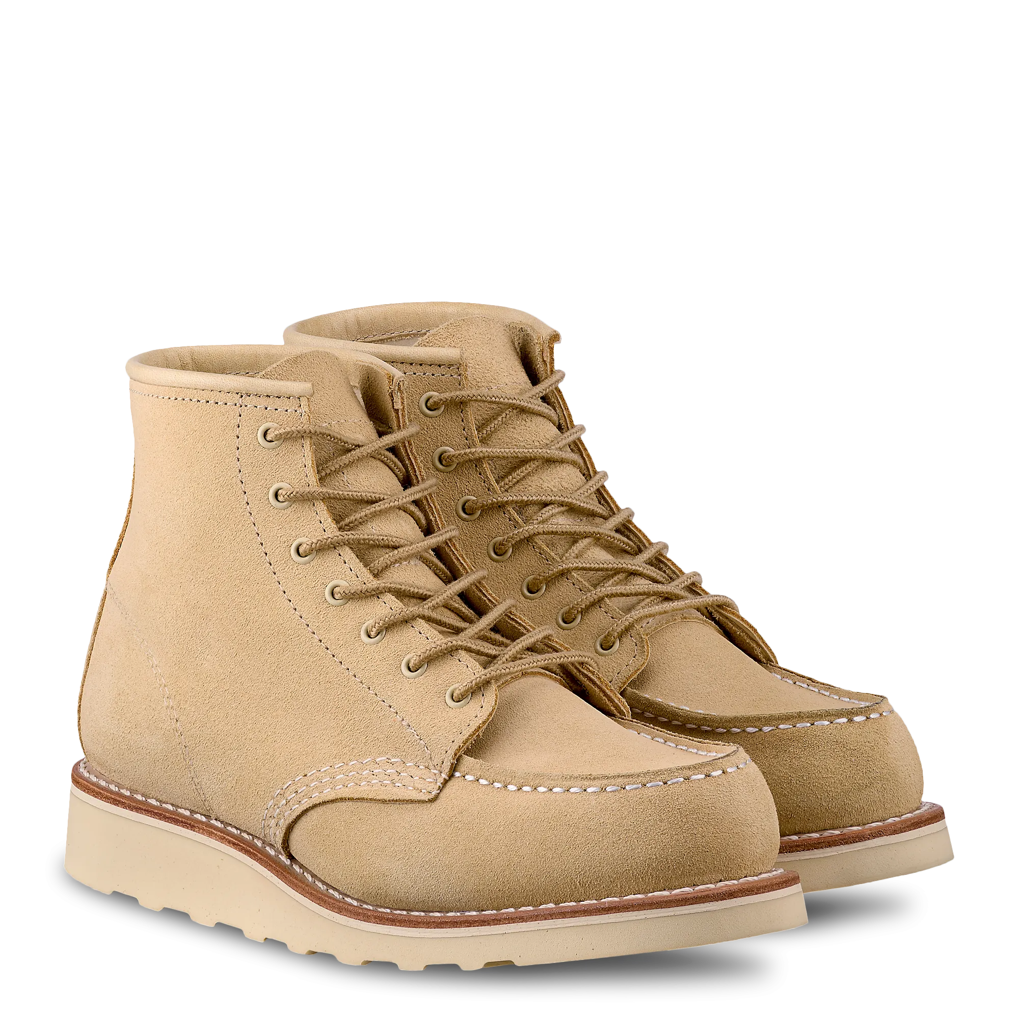 6-Inch Moc Toe Women's Boots 3328 - Cream Abilene Leather Anti Slip Traction