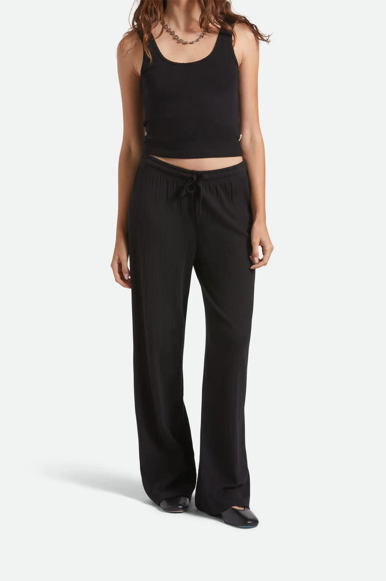 Pointelle Lounge Pant - Black Stretch Fit Wear