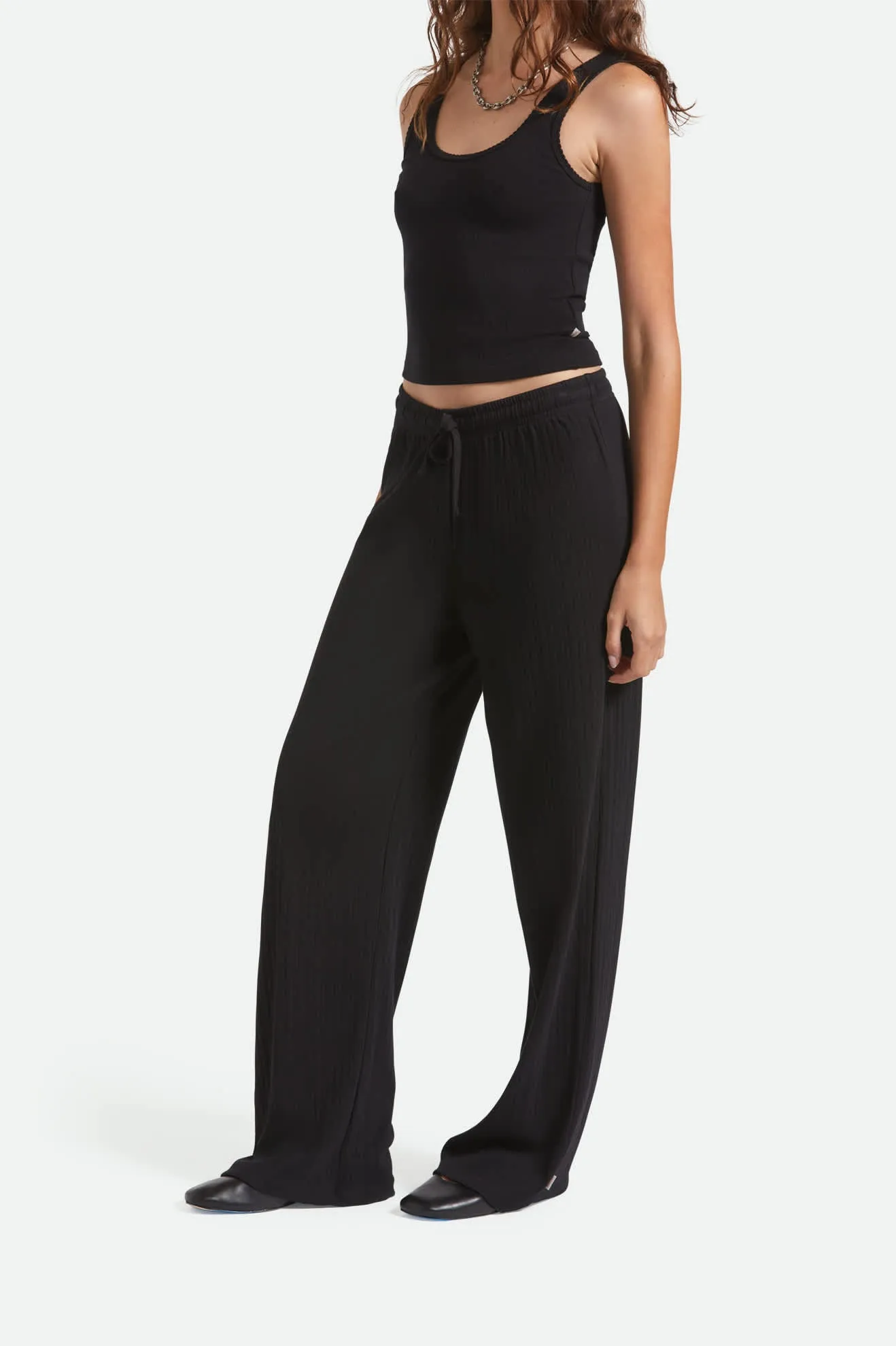 Flex Wear Design Pointelle Lounge Pant - Black
