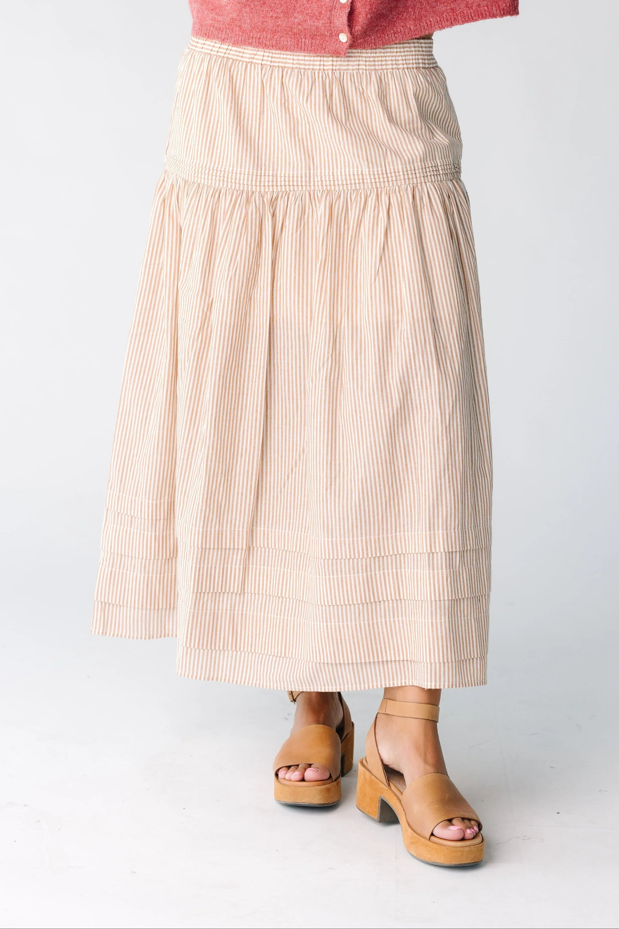 Stripes Pleated Skirt One size fits most