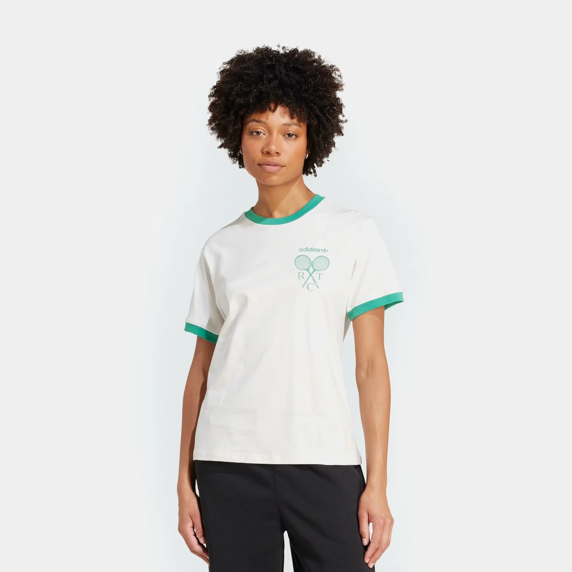 Retro Tennis Womens Short Sleeve Shirt (Cloud White/Green) Wool Fit EcoConscious Production