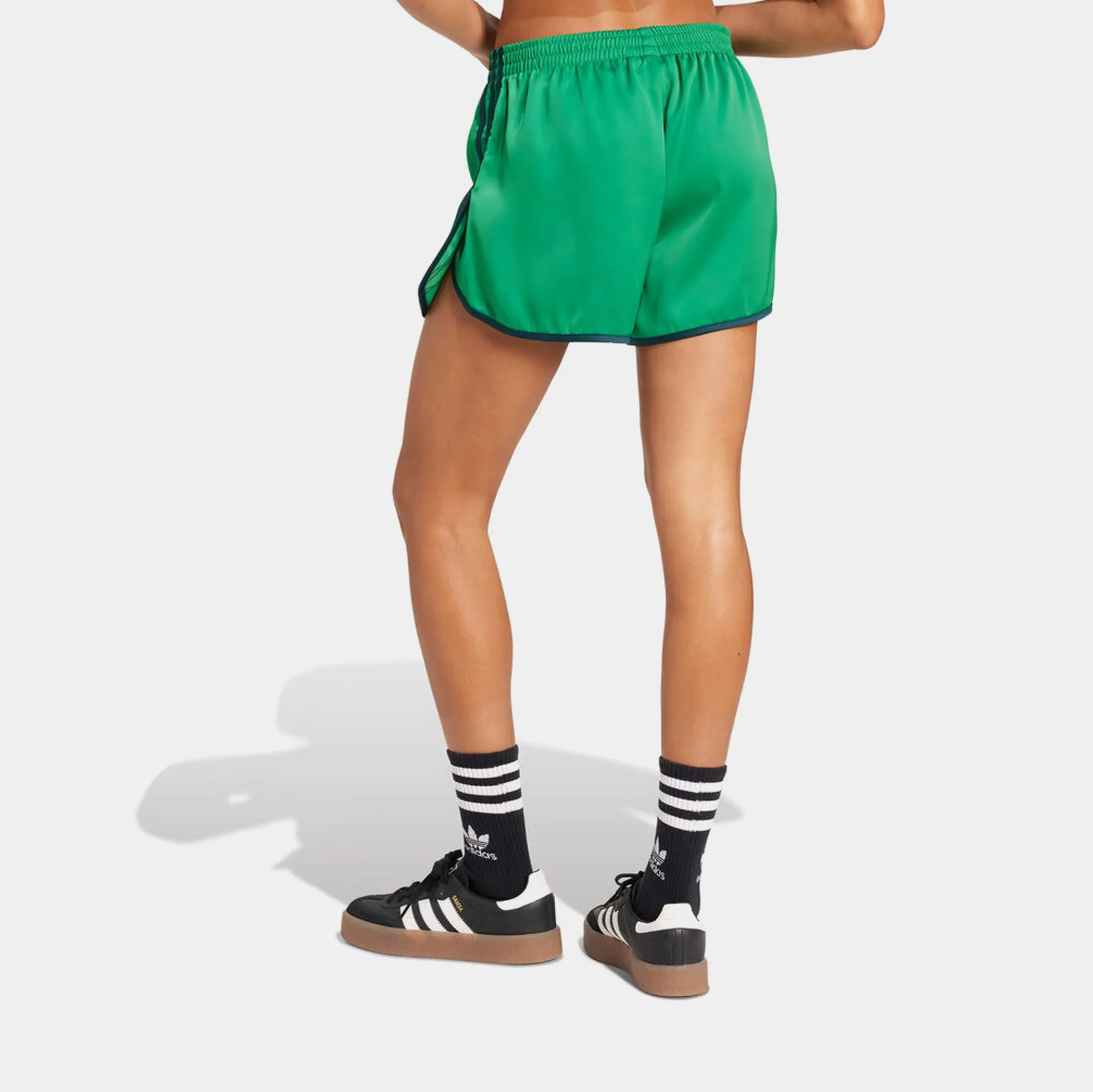 Adicolor 3 Stripes Sprinter Track Womens Shorts (Collegiate Green/Black) vest homecoming