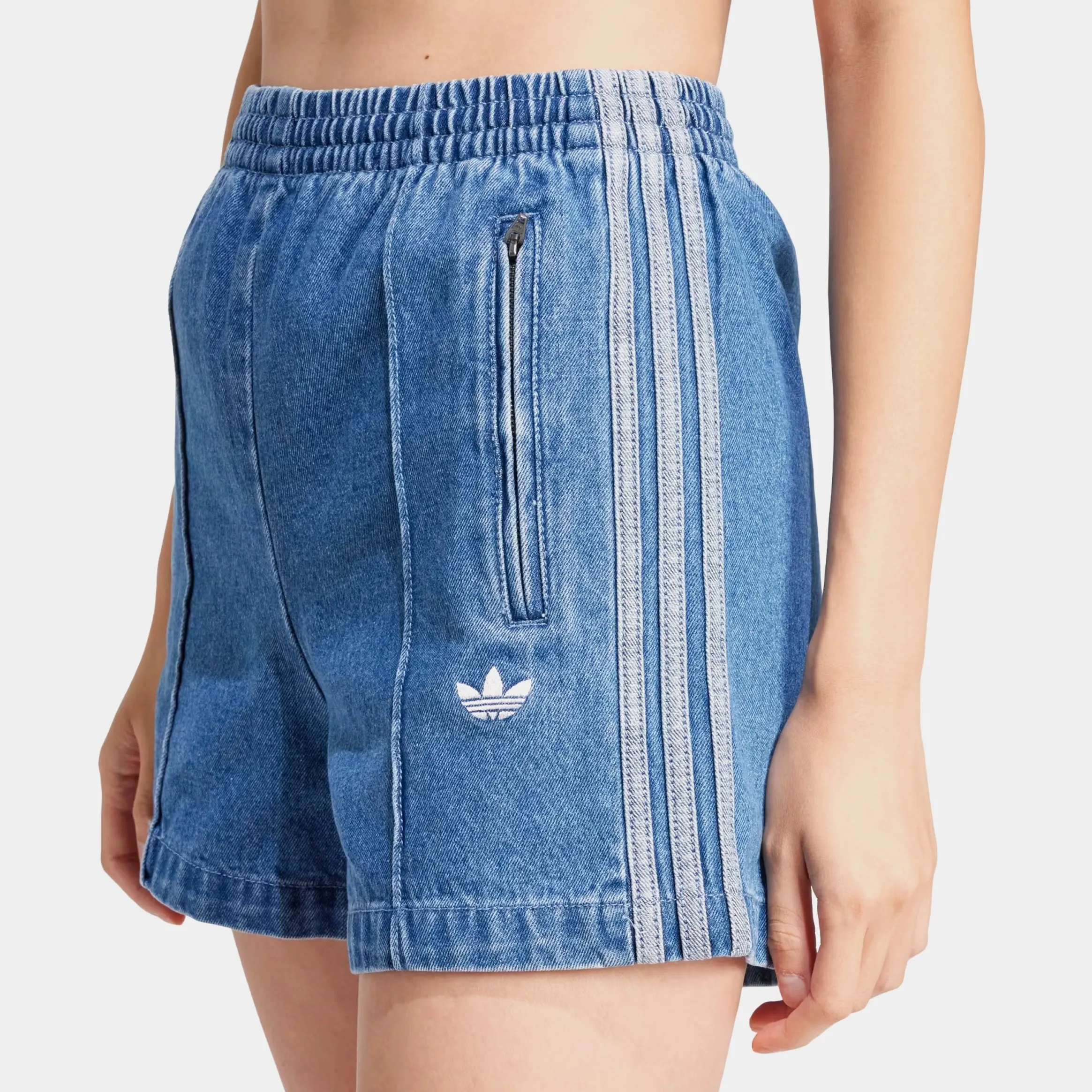 Adicolor Denim Firebird Womens Shorts (Indigo Denim) Double Needle Stitching agriculture industry