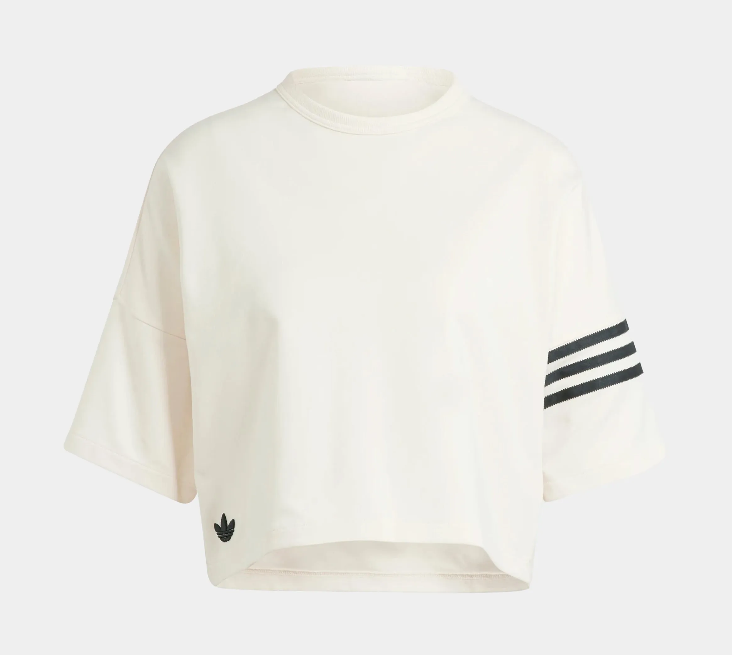 Cotton Glow Minimal Mood Adicolor Neuclassics Crop Womens Short Sleeve Shirt (Beige)