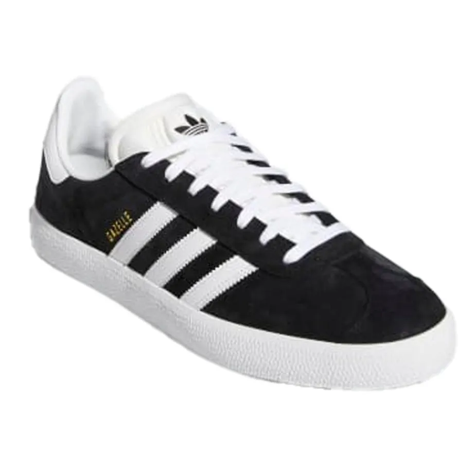Adidas Gazelle ADV Core Black/Cloud White/Gold Metallic Adjustable Straps Speed Fit