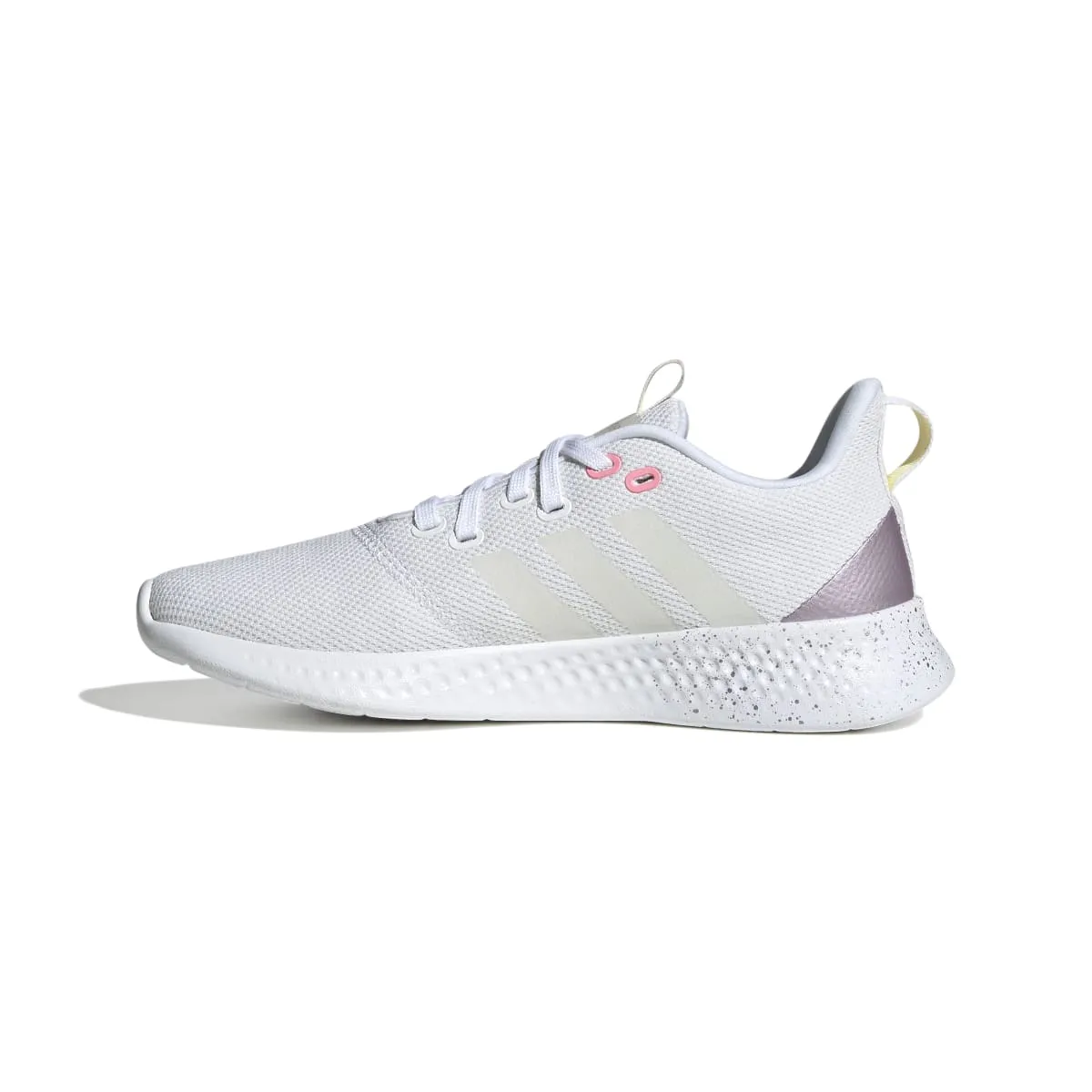 ADIDAS GV8930 PUREMOTION WMN'S (Medium) White/White/Purple Metallic Textile Running Shoes Event turf shoes