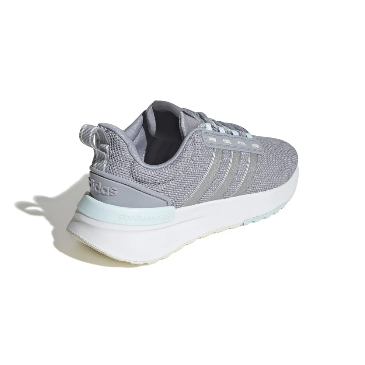 ADIDAS GX4202 RACER TR21 WMN'S (Medium) Silver/Silver/Grey Leather & Textile Running Shoes Mid Cut
