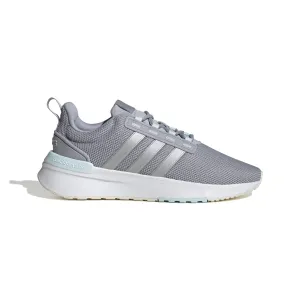 running with a gum rubber outsole speed work shoe applicability ADIDAS GX4202 RACER TR21 WMN'S (Medium) Silver/Silver/Grey Leather & Textile Running Shoes