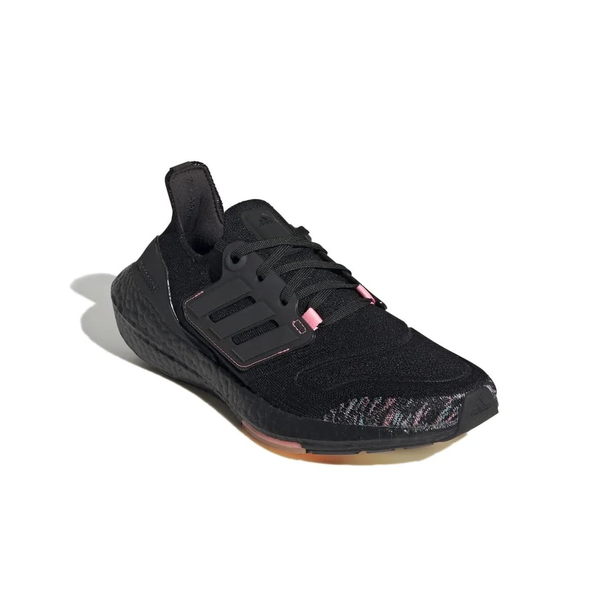 toe - box roomy shoes ADIDAS GX5927 ULTRABOOST 22 WMN'S (Medium) Black/Black/Pink Primeknit Running Shoes
