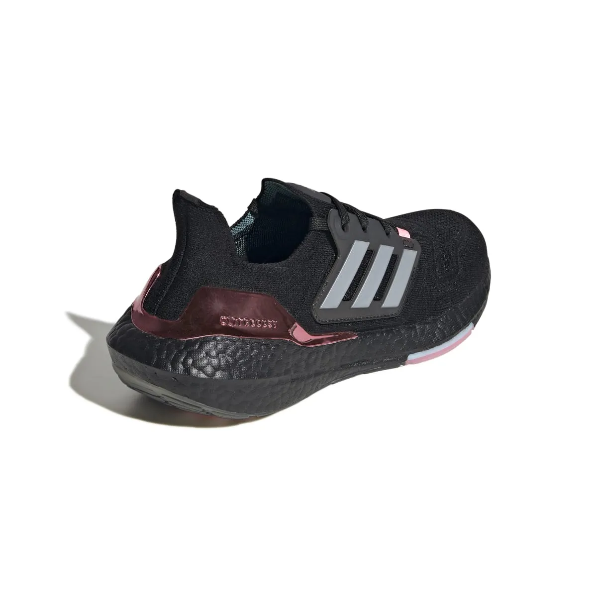 ADIDAS GX5928 ULTRABOOST 22 WMN'S (Medium) Black/Silver/Pink Primeknit Running Shoes flexible - sole