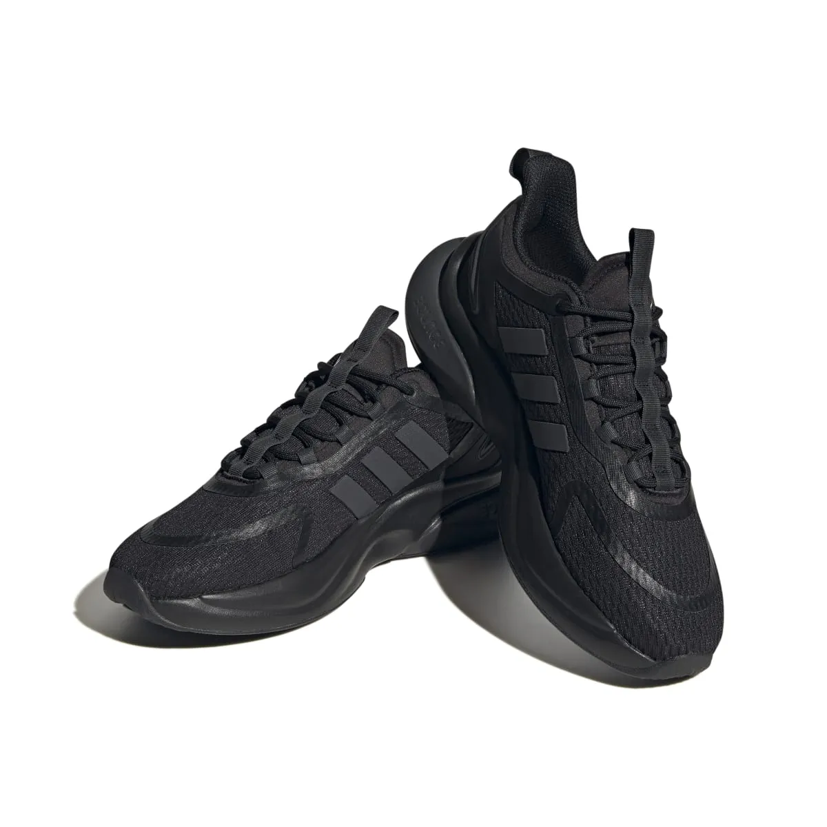 Wide Toe Box Option Flexible Traction Pattern ADIDAS HP6149 ALPHABOUNCE  WMN'S (Medium) Black/Carbon/Gold Mesh Running Shoes