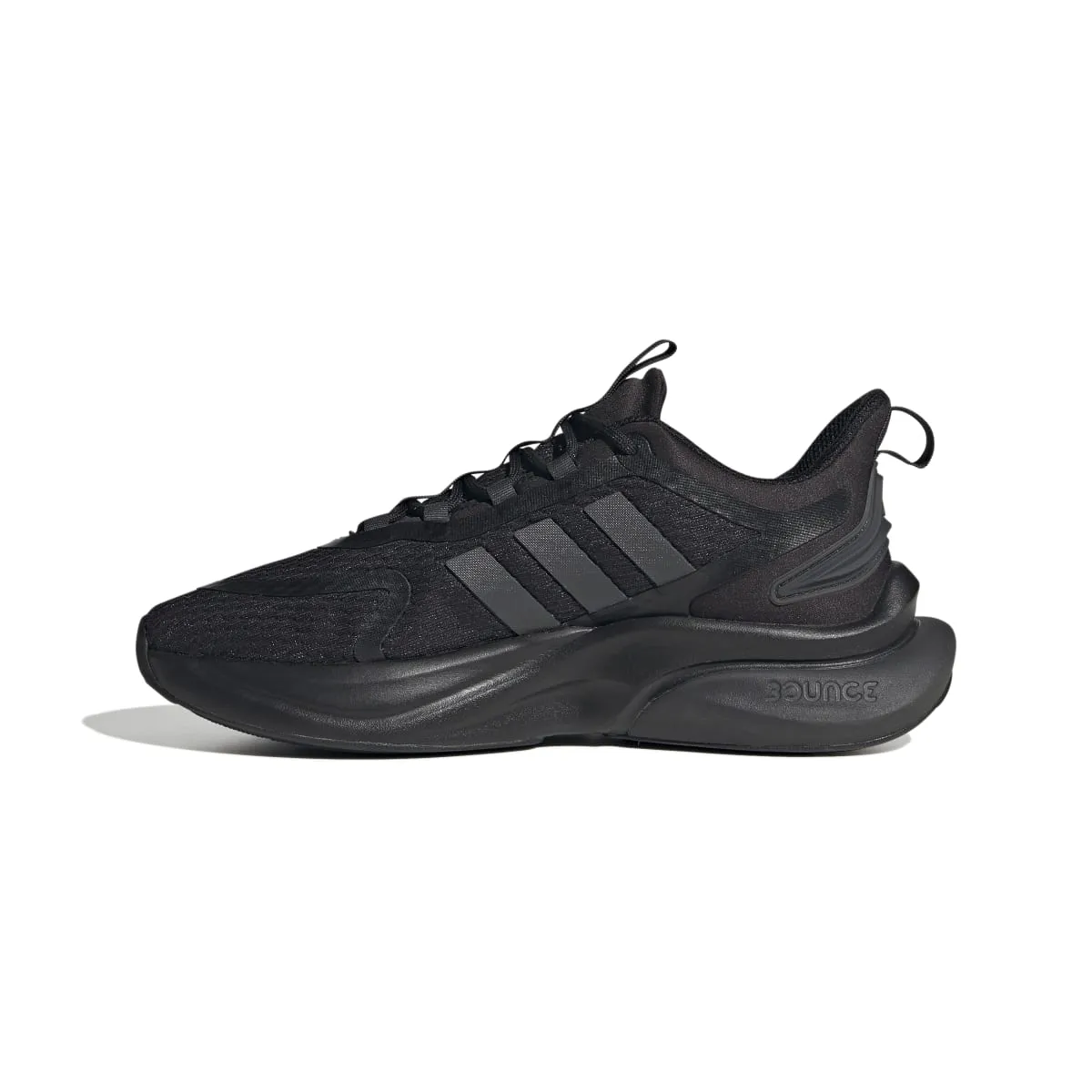 track running footwear High Flexibility ADIDAS HP6149 ALPHABOUNCE  WMN'S (Medium) Black/Carbon/Gold Mesh Running Shoes