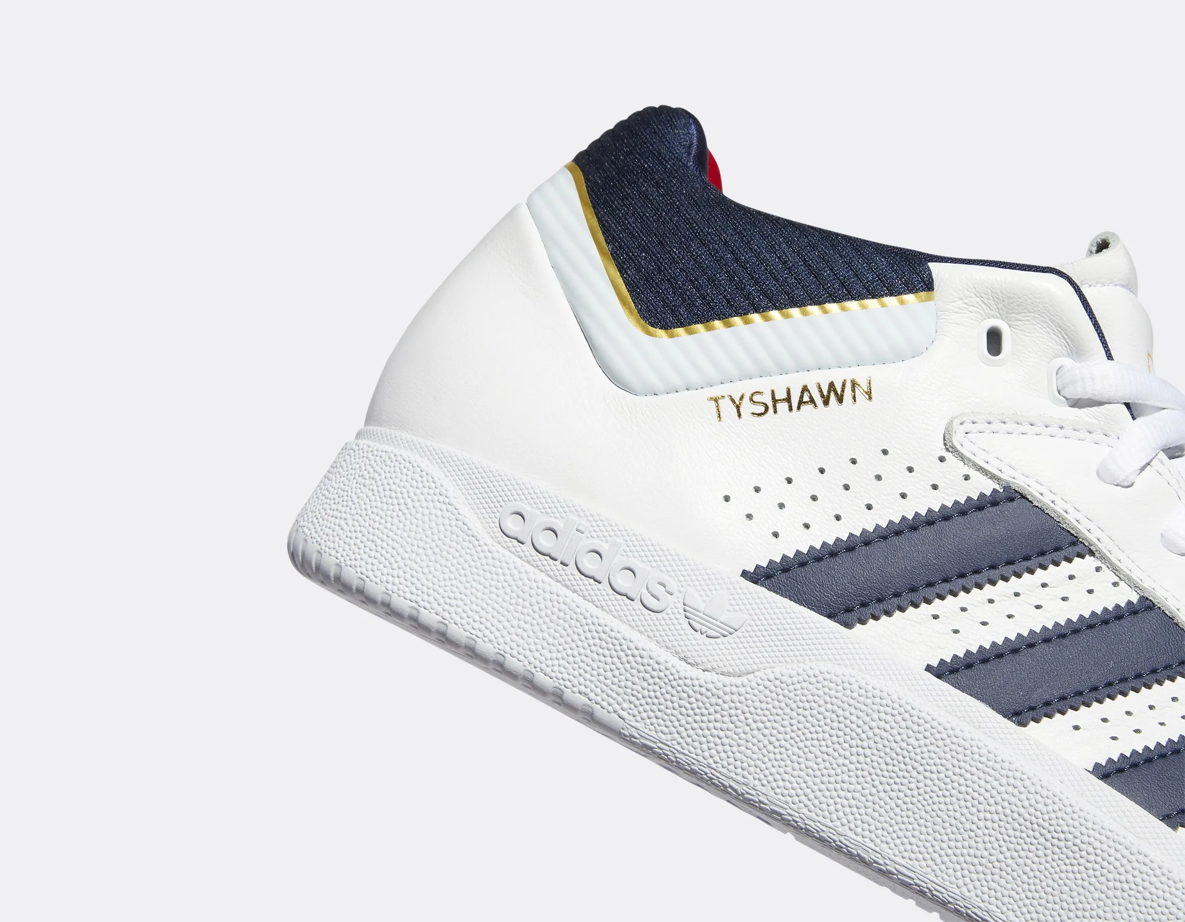 Adidas Tyshawn White/ Navy/Red Street Friendly Fit Bold Grip