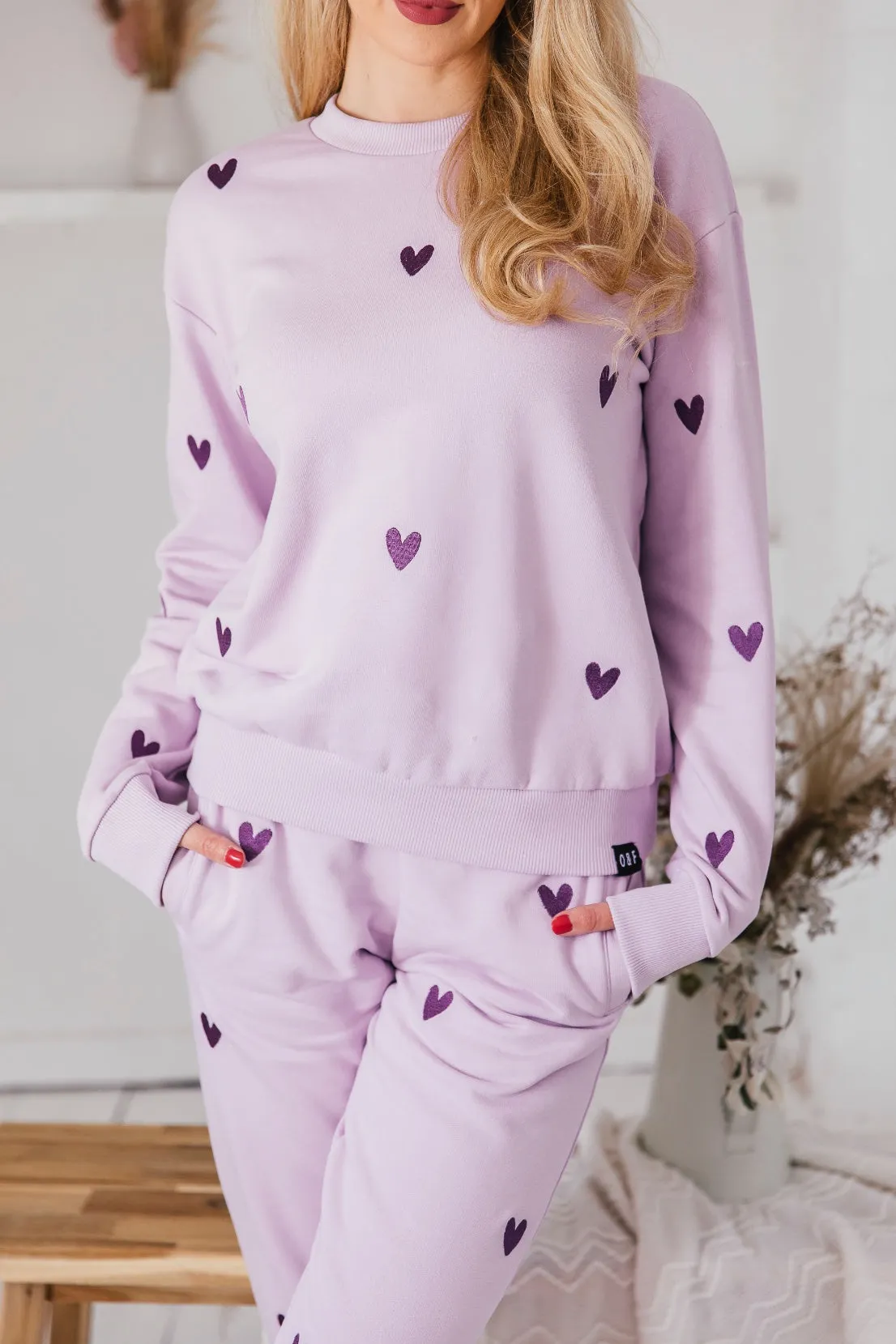 Thermal regulation Effortless Design O&F Heart Embroidered Joggers - Lilac