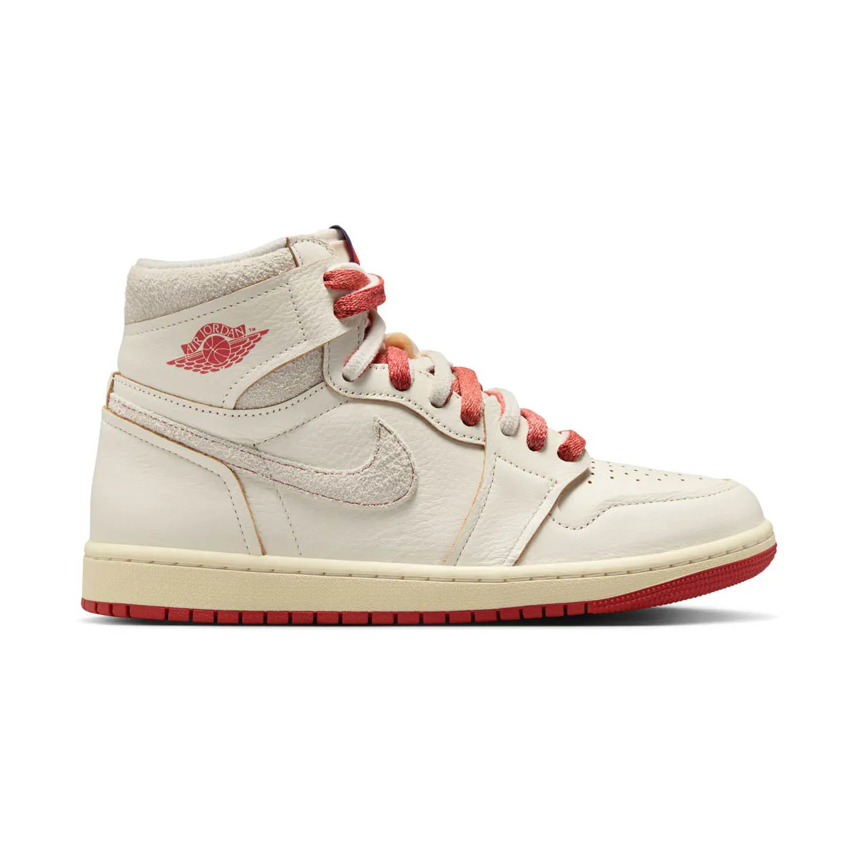 Air Jordan 1 High OG 'Rare Air Sail Cinnabar' Women's Shoes Lace Up Tension Control Play Mode