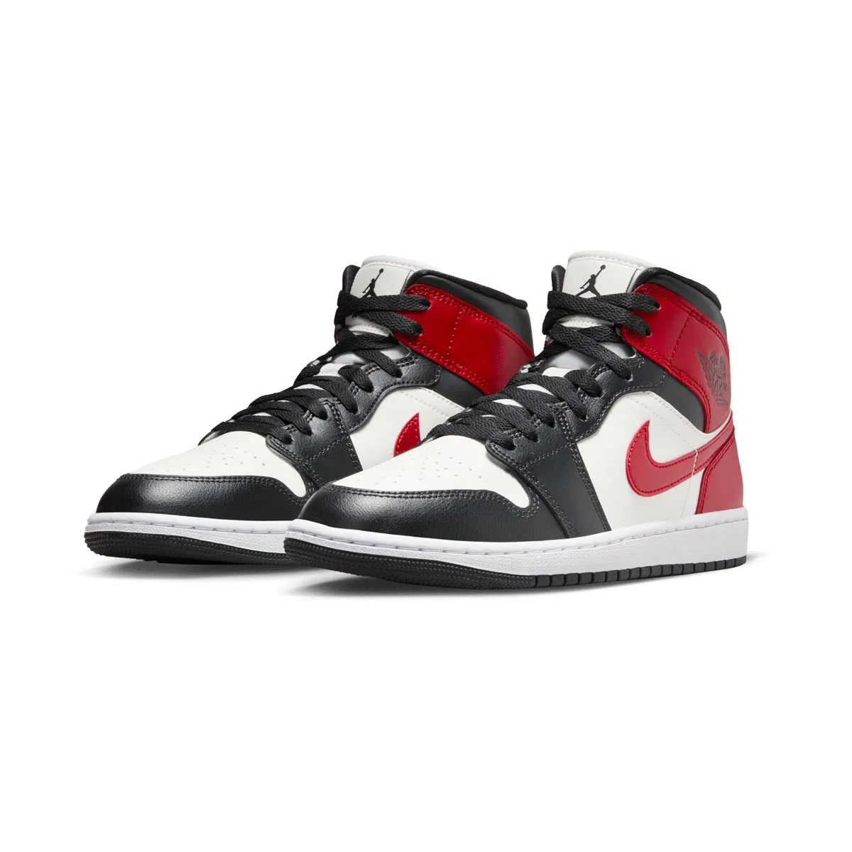 Air Jordan 1 Mid 'Gym Red Off Noir' Women's Shoes Breathable Daily Walk