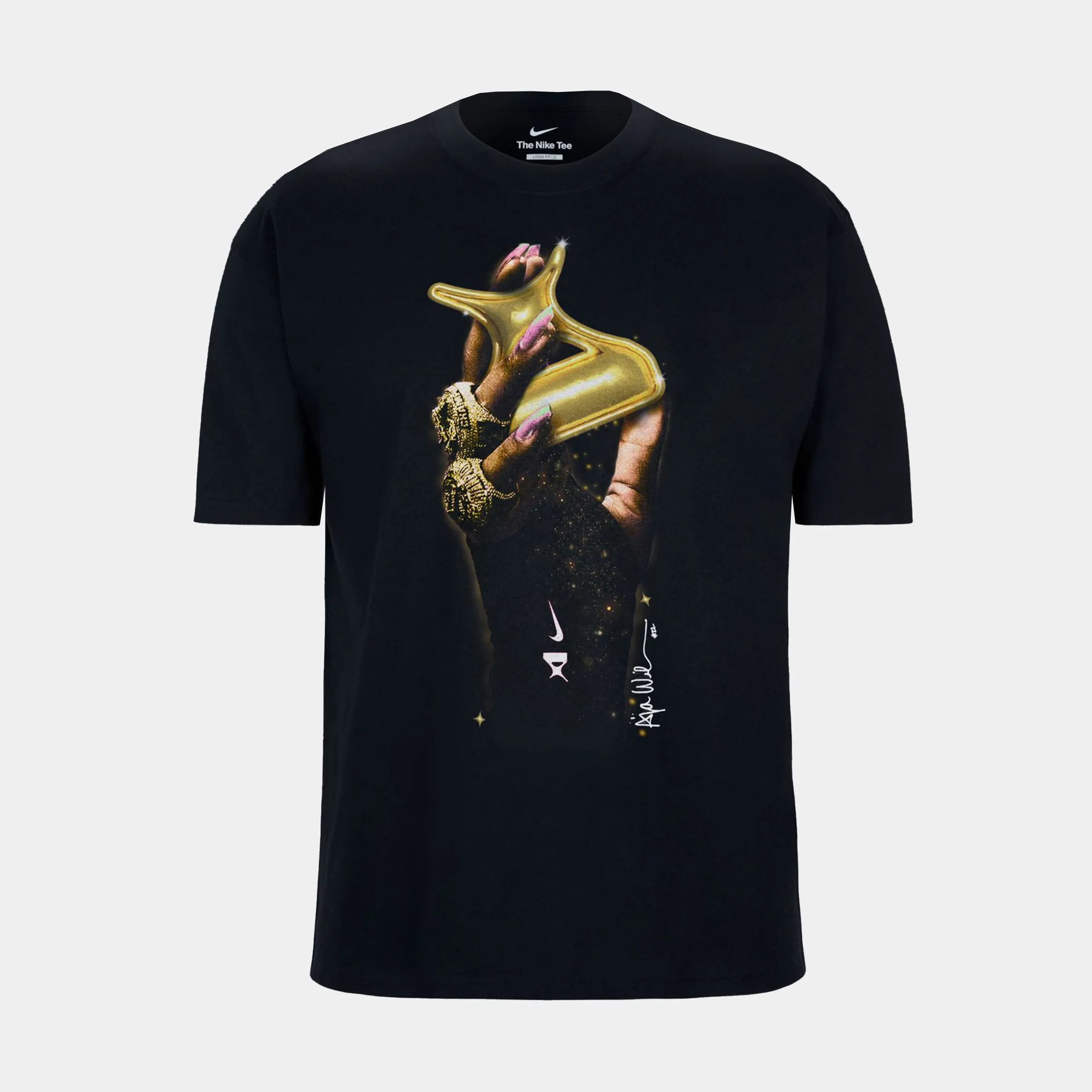 LowMaintenanceFabric A'Ja Wilson Rings So Win Womens Short Sleeve Shirt (Black)