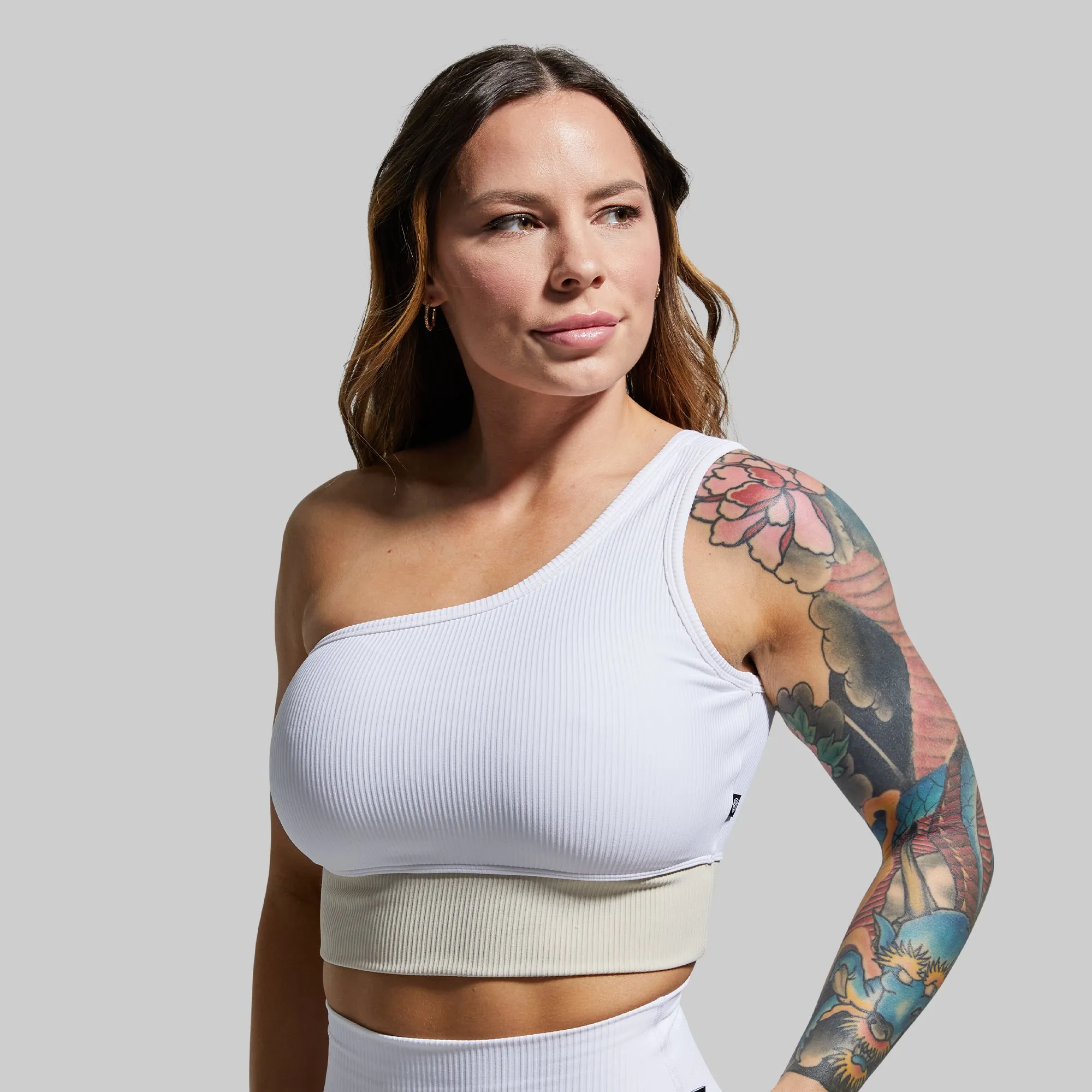 Evolve Sports Bra (White) Cotton fitness wear Wrinkle-resistant seams