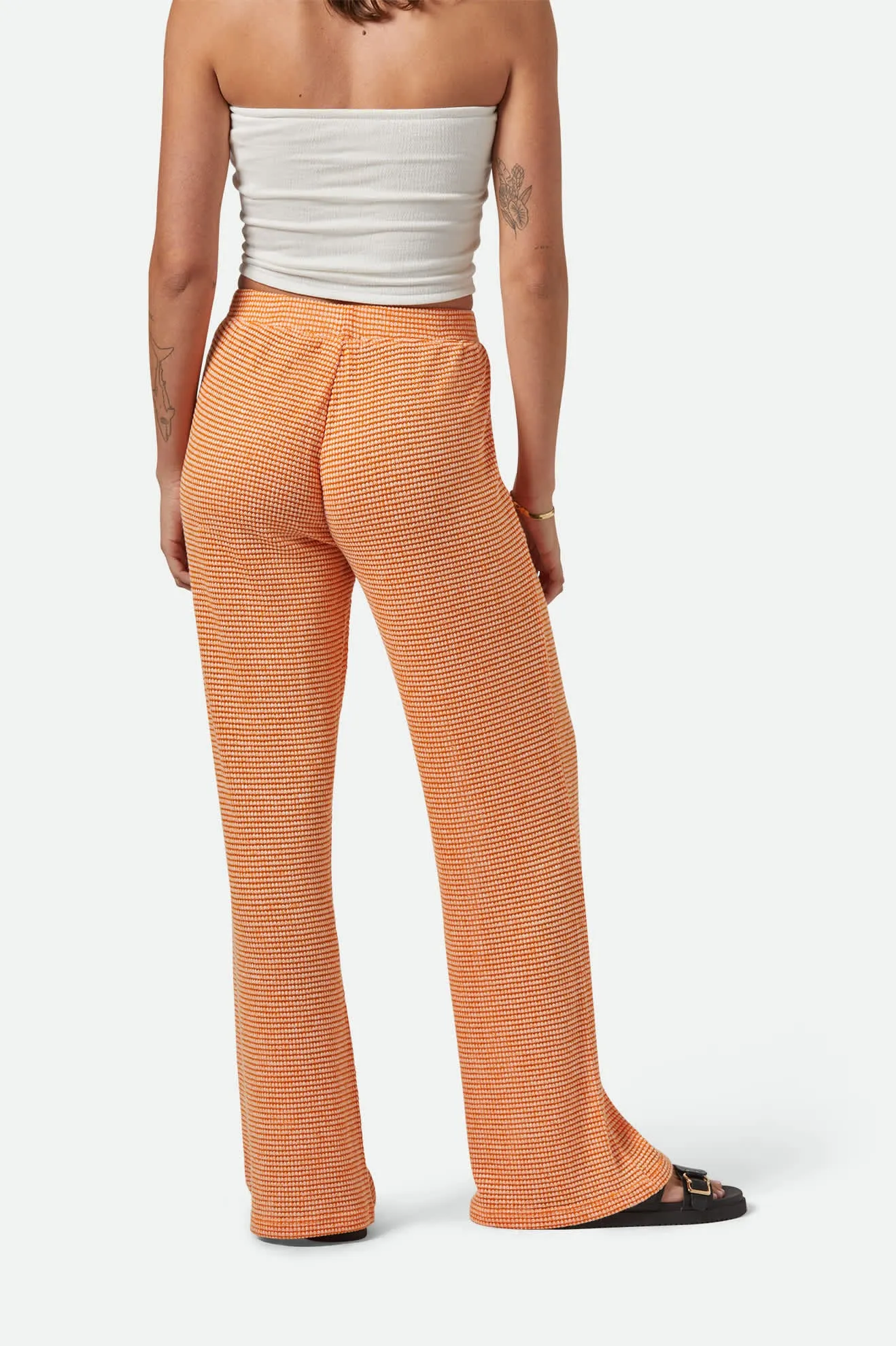 Chic Design Multi Pocket Configuration Maude Mesh Lounge Pant - Tangerine