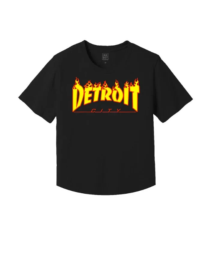Ink Detroit City Kinda Cropped T-Shirt - Black Collared formality Effortless Look