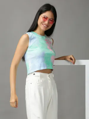 Women's Multi Tie and Dyed Crop Top Cozy Style