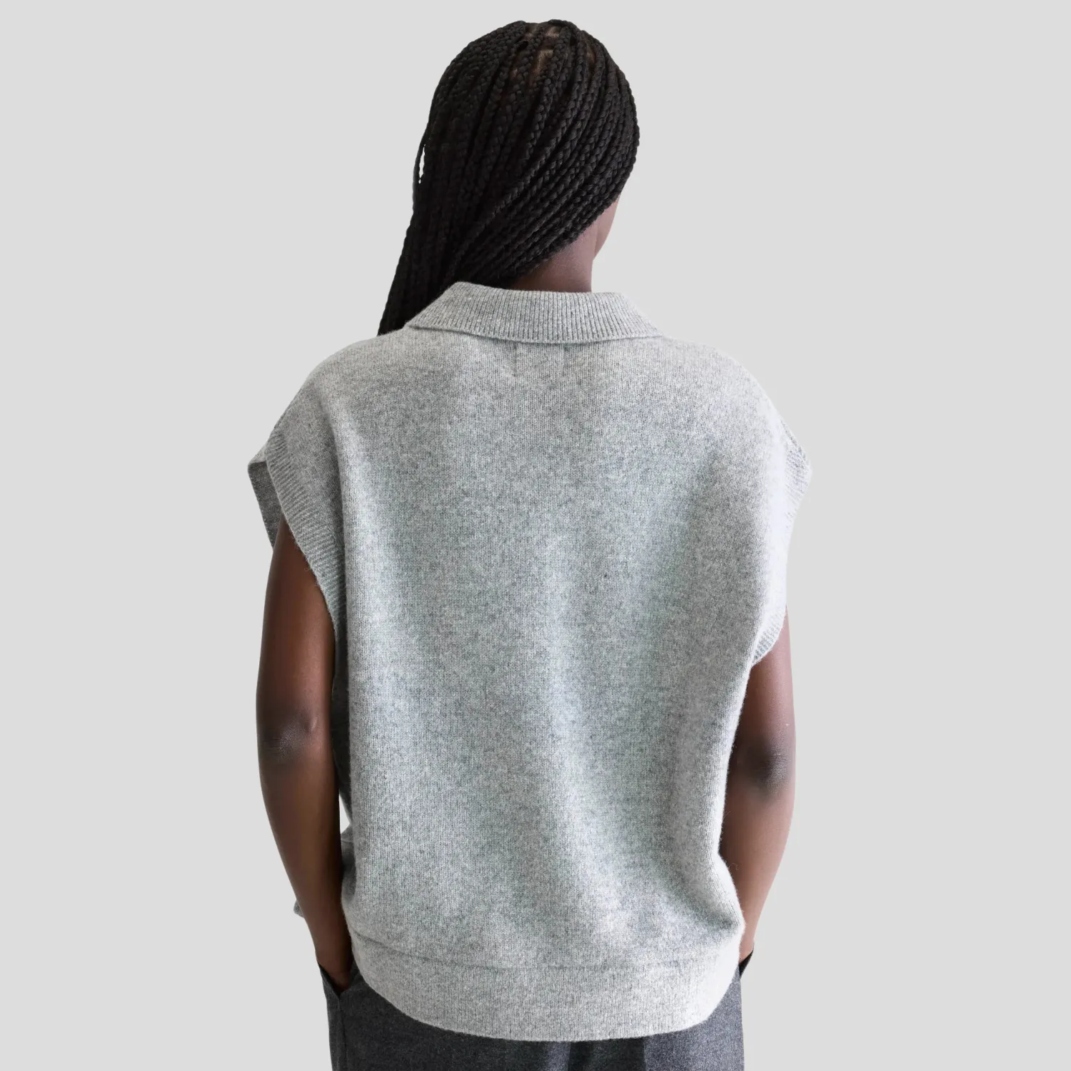 Ameson Sleeveless Sweater (H. Grey) Winter Wardrobe AntiStatic Lining