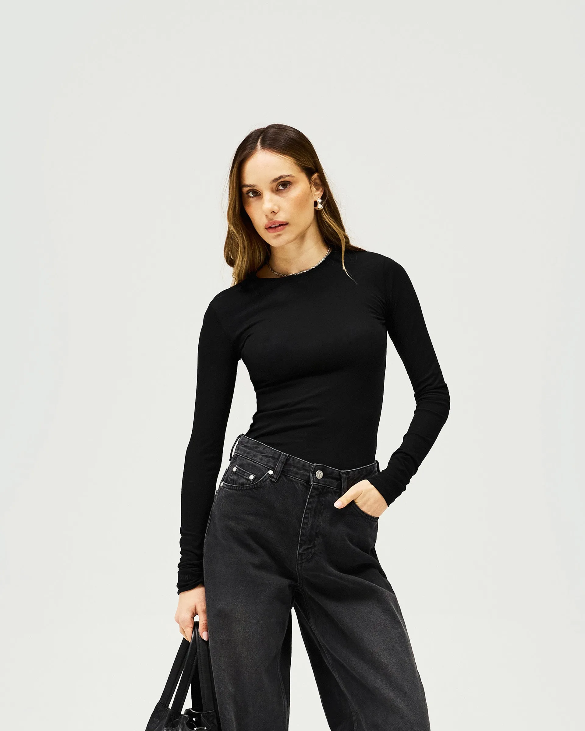 Trigger Long Sleeve - Black Double Layered Design Flexible Knit Construction