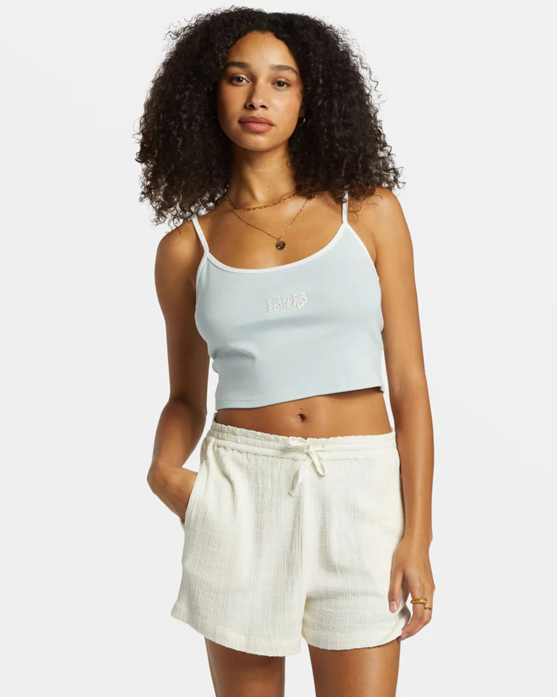 All Day Comfort Fit Y Back Aloe Cropped Tank Top
