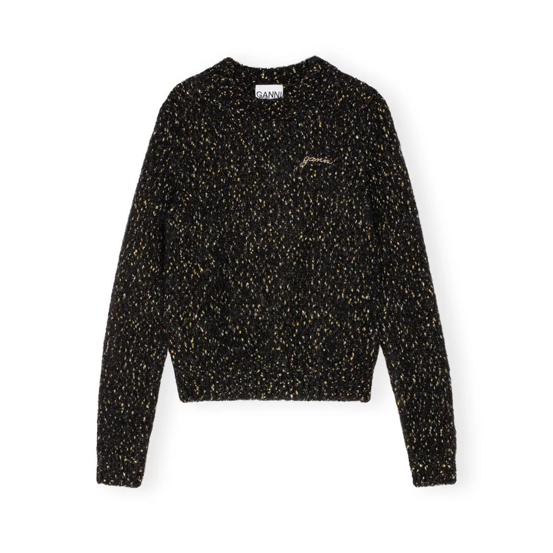 Alpaca Cotton Mix O-Neck (Black) Anti Snag Fabric