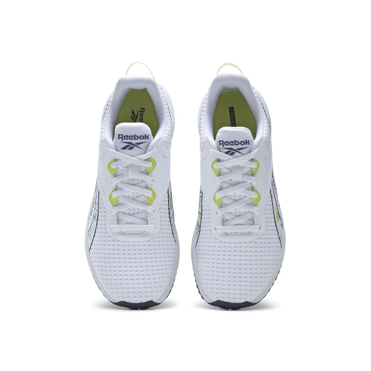 REEBOK GY3978 LITE PLUS 3 WMN'S (Medium) White/Purple/Yellow Mesh Running Shoes Shear Reduction Technology