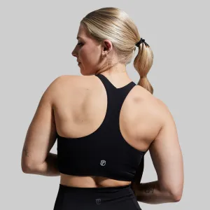 Hemmed edges seams Synergy Cropped Sports Bra (Black)