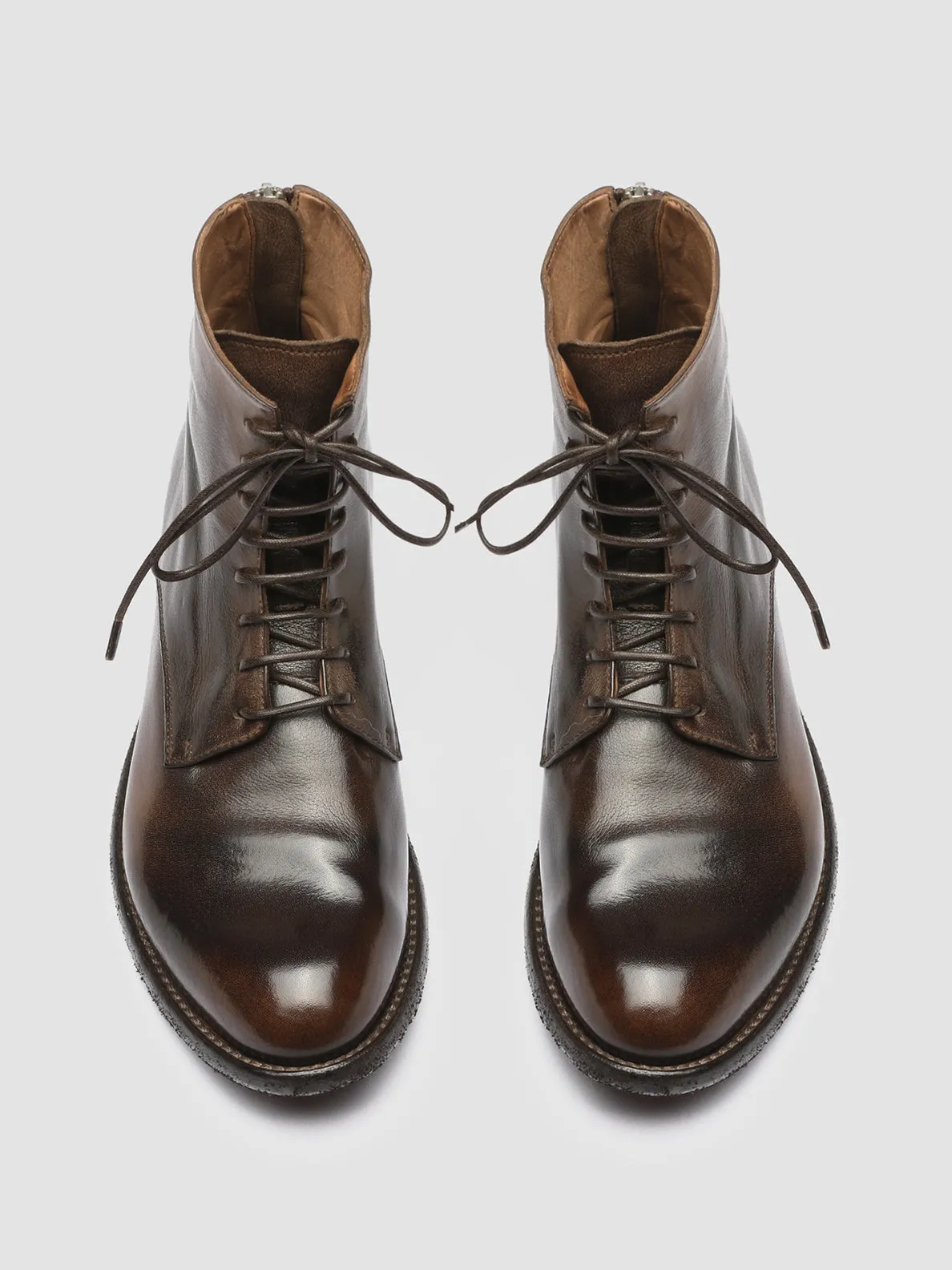 LEXIKON 123 - Brown Zipped Leather Ankle Boots Odor Control Layer