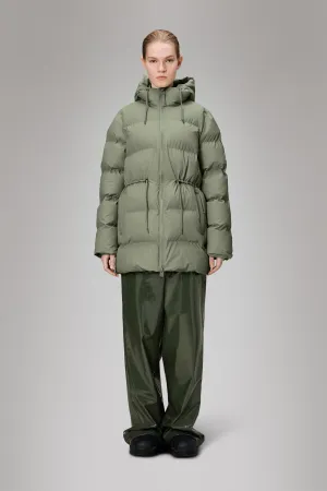 Alta Long Puffer String W Jacket RibbedTrims