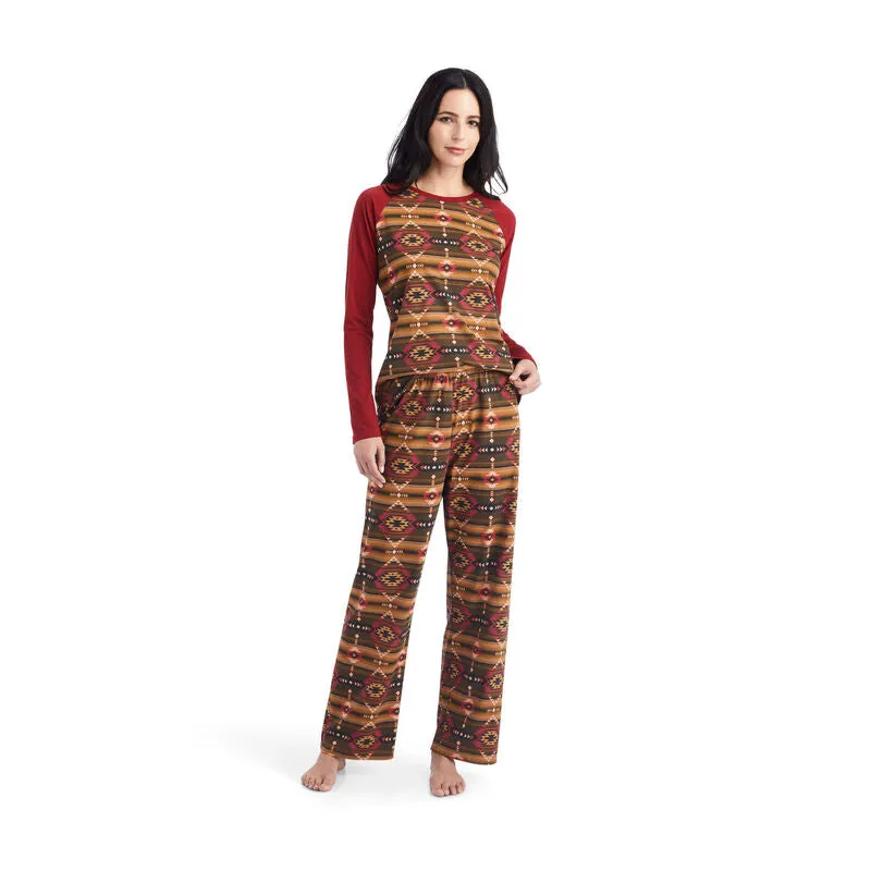 Ariat Women's Pajama Set in Southwest Style Print Stylish Fit Free Movement