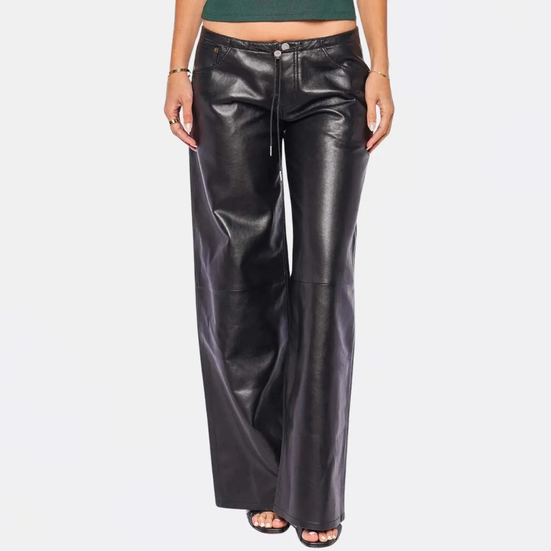 Cool Jeans (Black Leather) Anti Cling Finish Relaxed Wearable