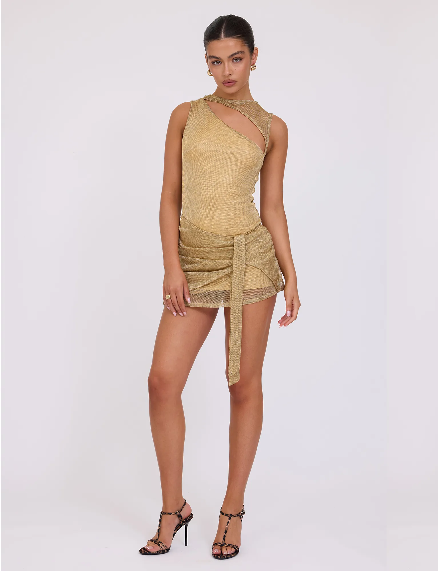 Breathable Style Chilly Weather Wear AZELMA DRESS - GOLD