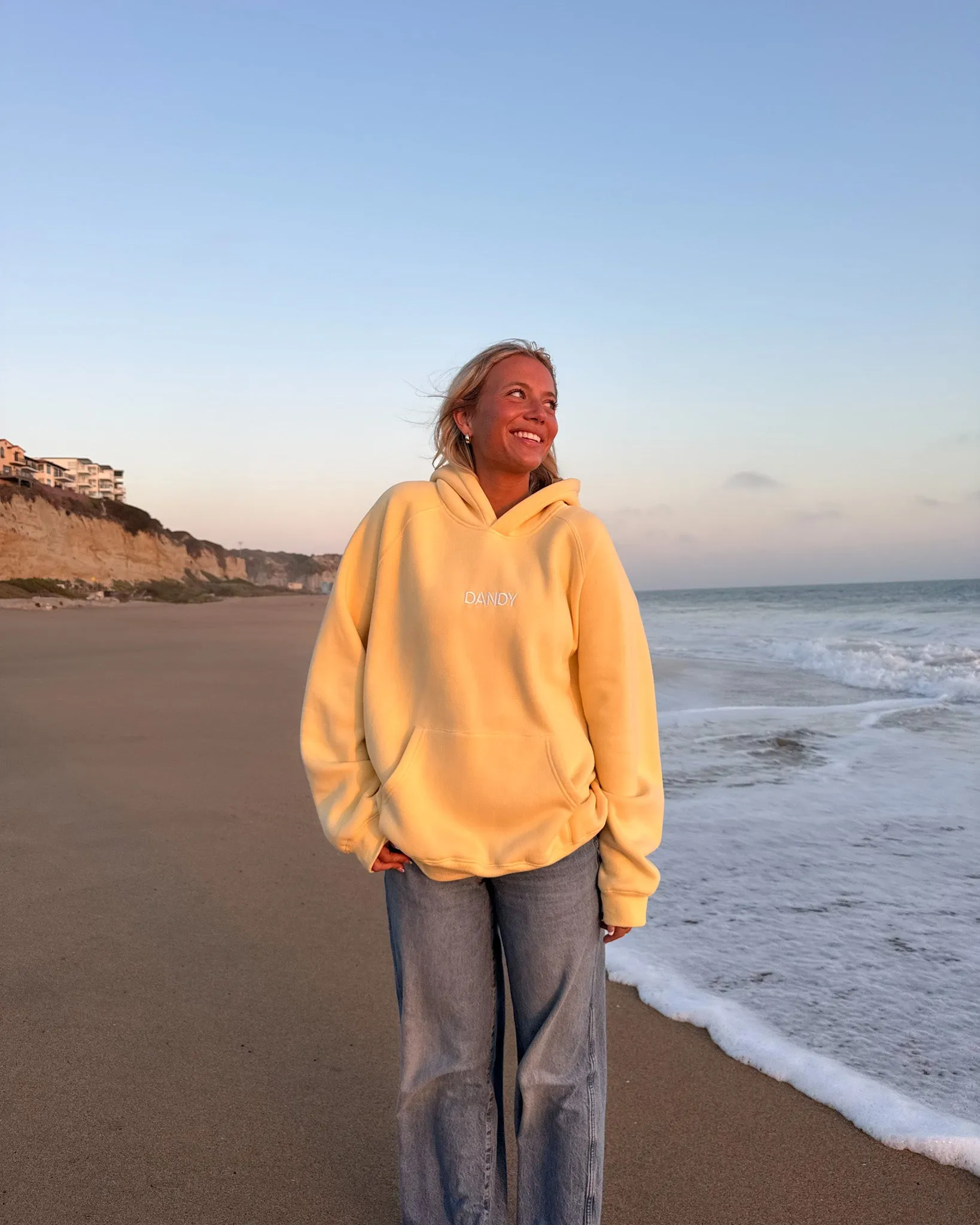 product brand loyalty "Let's Go On An Adventure" Oversized Lux Hoodie in Butter Yellow