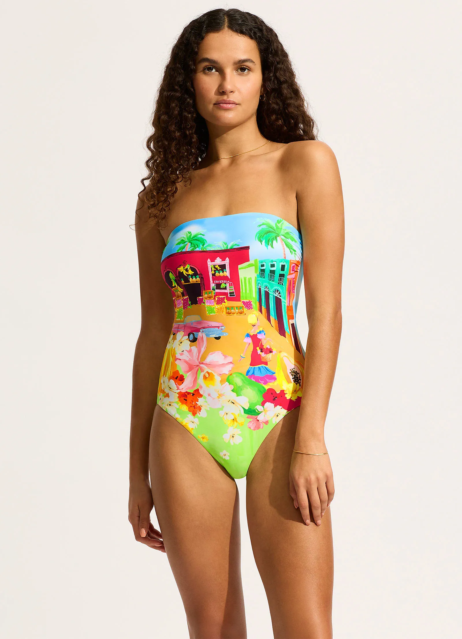 Cuba Bandeau One Piece - Turquoise Summer Vibes