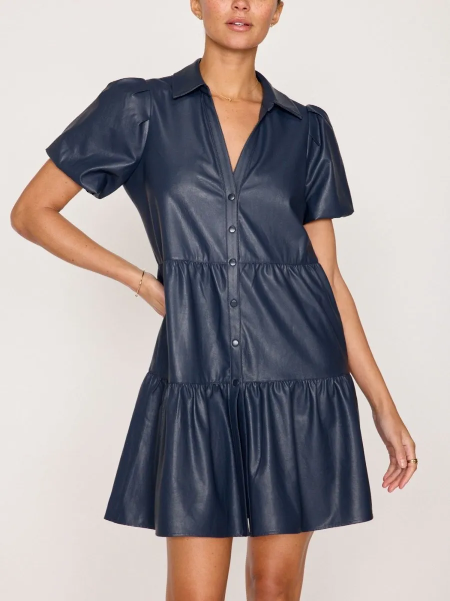The Havana Vegan Leather Mini Dress City Essential