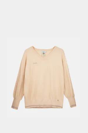 Beige Sh??en V-Neck Sweater Autumn Ready