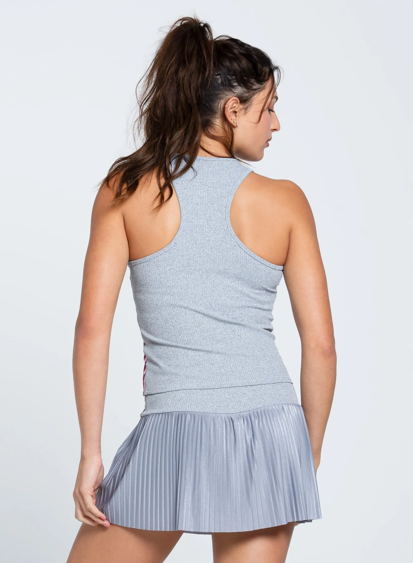 high humidity use multi crewed Berry Stripe Rib Tank