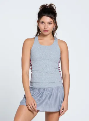 Berry Stripe Rib Tank Moisture Management Fabric Tension Balanced