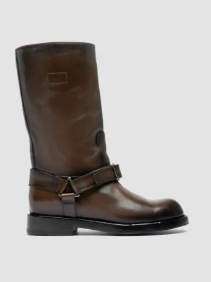 Comfortable Feeling BERYL 010 - Green Leather Pull-On Boots