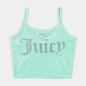 Model Glow AbrasionResistantThread Big Bling Fitted Womens Tank Top (Mint)