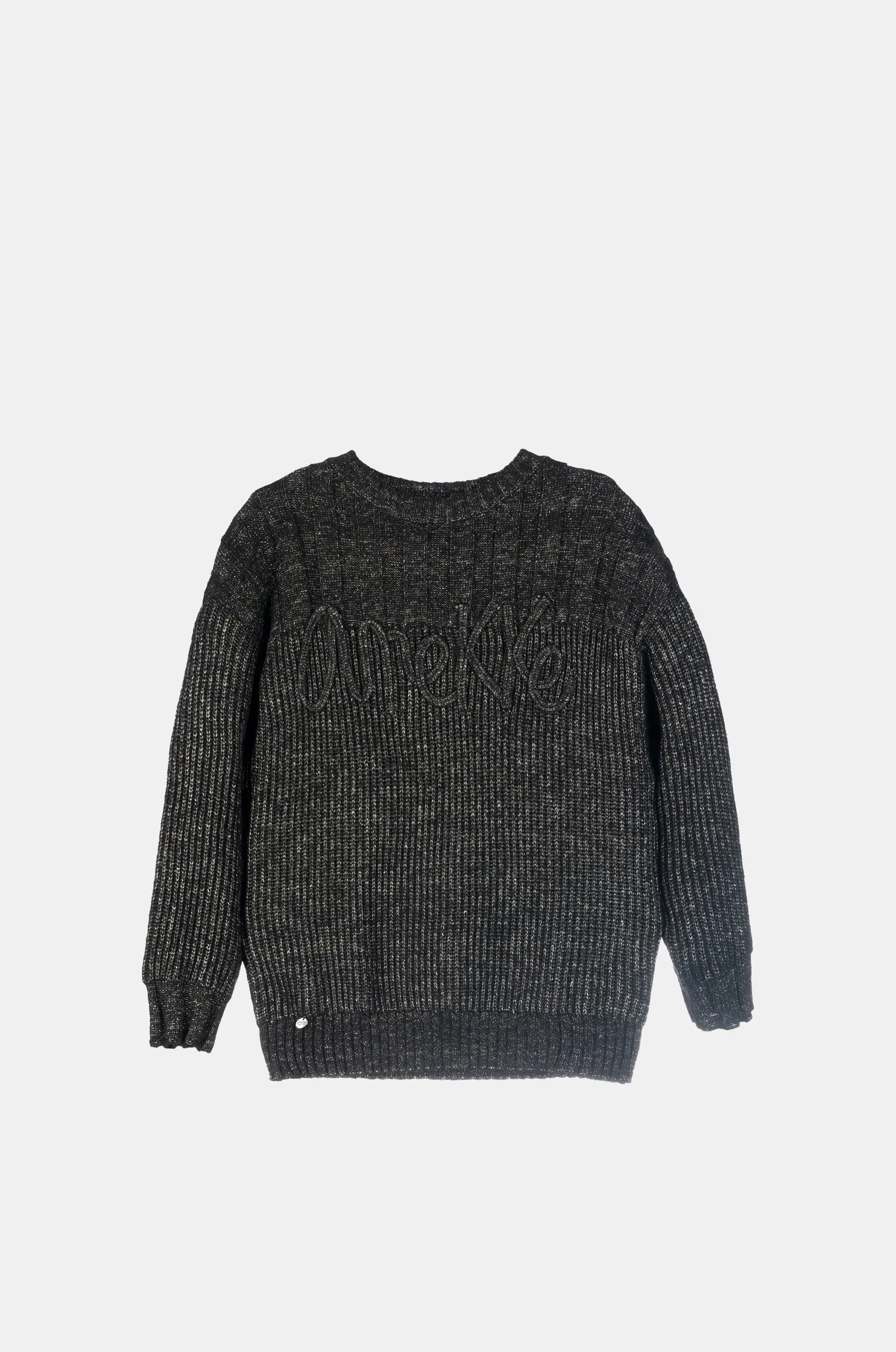 Black jumper Layered Stitch Details Lightweight Thermal Insulation