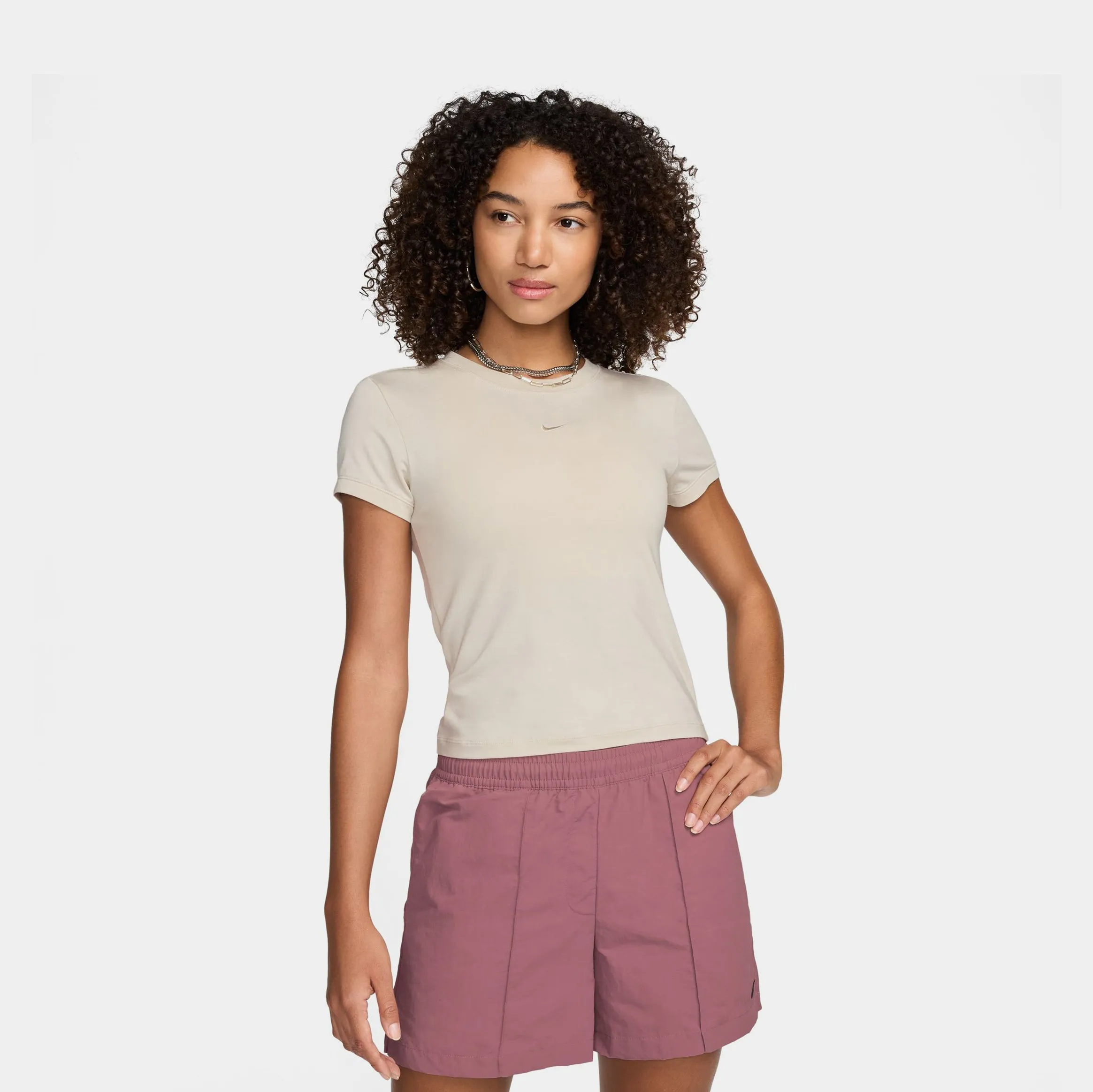 NSW Chill Knit Womens Short Sleeve Shirt (Beige/Brown) Sporty Gear Cold Weather Wear