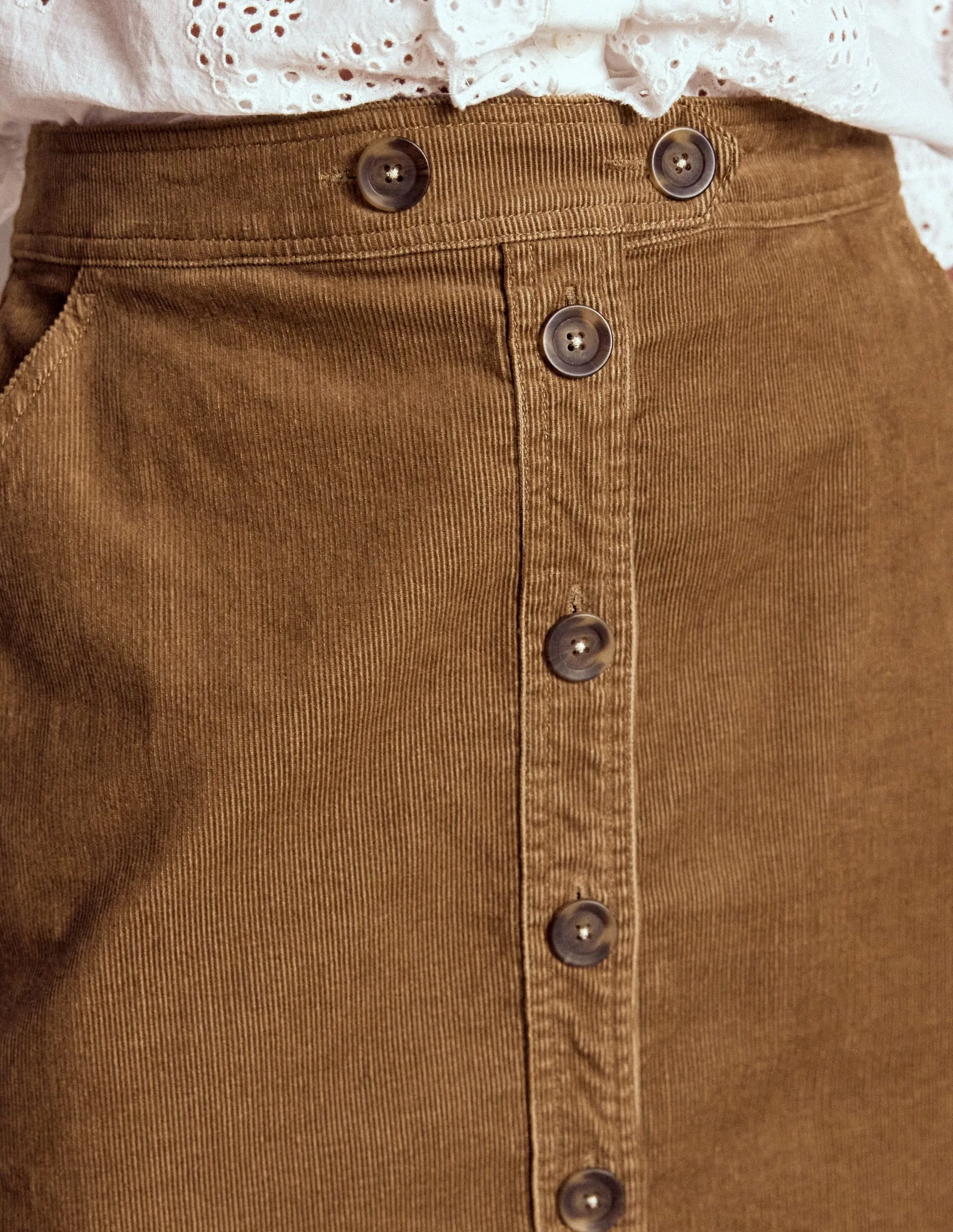 Cecelia Cord Skirt-Latte Refined Style